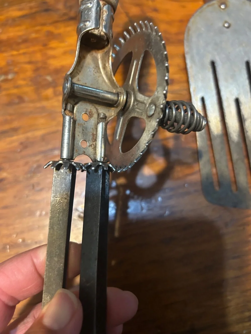 Antique kitchen  tool lot egg beater and flipper spatula